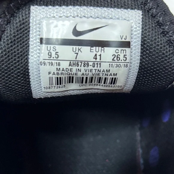 Nike Air Max 270 Black with Purple and Pink Accents - Picture 2 of 10